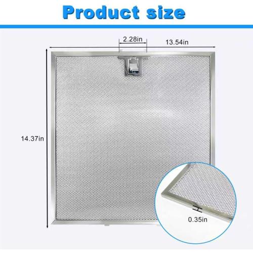 WA0575 Range Hood Filters 13.54 x 14.37 x 0.35 - 2 Pack Replacement Grease Filters for Kitchen Ventilation by oneket