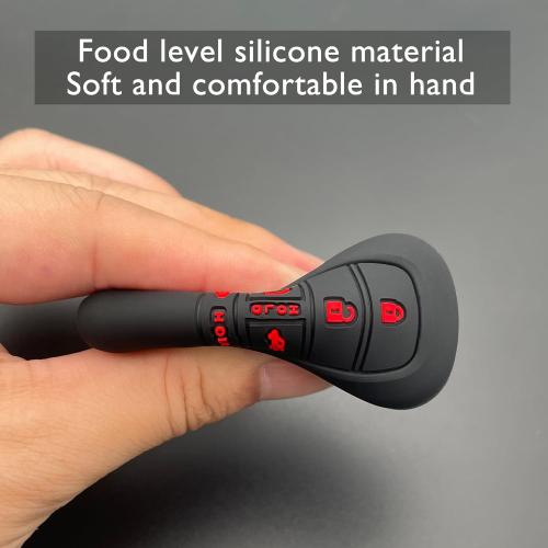 TANDRIVE Key Fob Cover for (5 Buttons) Honda 2026 2025-2022 Civic Accord CR-V HR-V Pilot and 2026 Passport, Silicone, 2-Pack, Black and Black