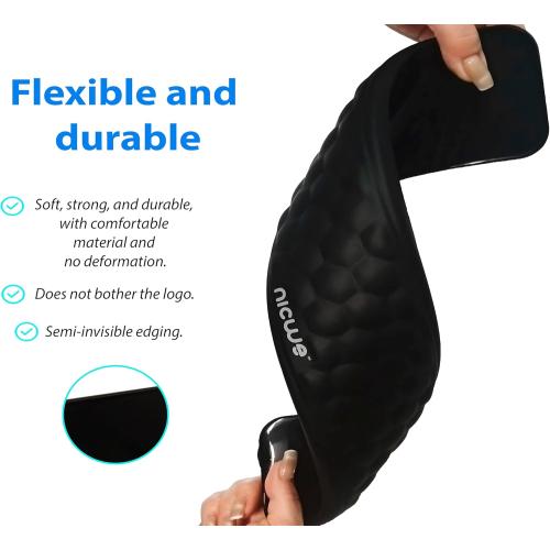 Ergonomic Keyboard Wrist pad Black with Memory Foam - Mouse Wrist Rest for Computer Keyboard, Waterproof, Nonslip. Arm Rest for Keyboard pad Reduce Wrist Fatigue. 2 Piece Pad with Travel Bag.