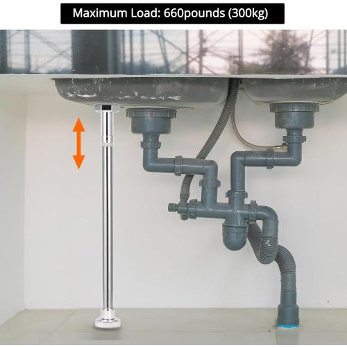 QWORK Undermount Sink Brackets, 2 Pack Adjustable Stainless Steel Undermount Sink Support Legs (19.7-31.5), for Kitchen Sink