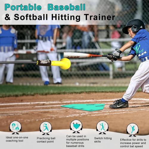 Hitting Stick Batting Swing Trainer, Batting Practice Equipment for Baseball and Softball, Ideal One-on-One Coaching Tool for Baseball 54''