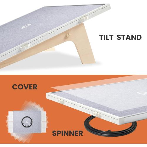 Color Grey 1500 Pieces Rotating Puzzle Board with Drawers and Cover, Dual-Sided Portable Jigsaw Puzzle Table,Tilt&Lazy Susan,Gift for mom Adults
