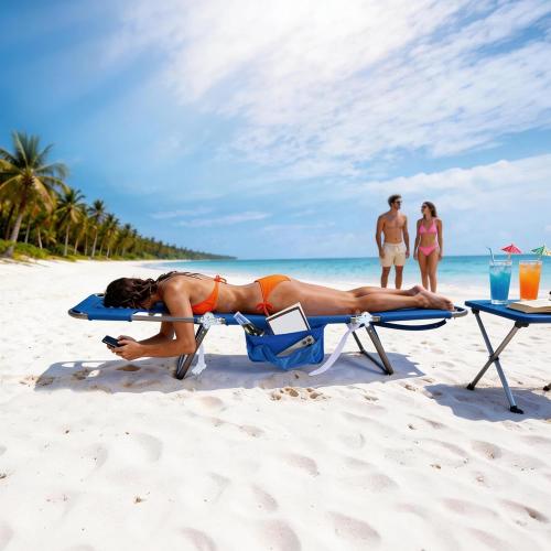 SUNNYFEEL Lay Flat Tanning Chair with Face Down Hole & Arm Slots, Backpack Beach Lounge Chair, 5-Position Folding Sunbathing Chair, 300 LBS Heavy Duty, 72 L x 22 W for Beach, Pool, Camping