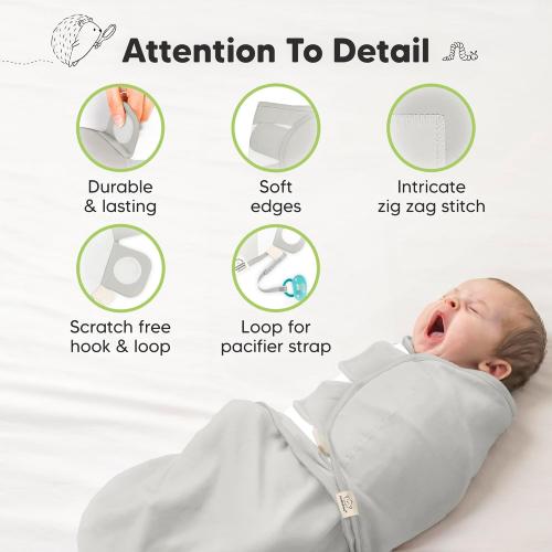 3-Pack Organic Baby Swaddle Sleep Sacks - Swaddles for Newborns, Infant 0-3 Months, Baby Girls, Boys, Soft & Snug Newborn Sleep Sack, Nursery Swaddling Blankets (Sage, OS)