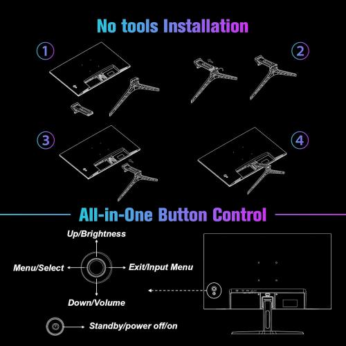SANSUI Monitor 24 inch 100Hz USB Type-C Computer Monitor丨FHD 1080P PC Monitor丨HDMI丨FreeSync丨HDR丨Earphone Jack丨 Ergonomic Tilt for Home and Office