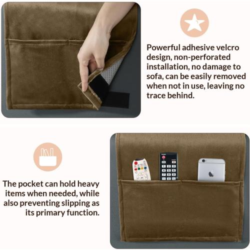 Head Recliner Pillow Adjustable Shredded Memory Foam Headrest Pillow for Recliners,Non-Slip Velvet Cushion for Pain Relief Neck Support Pillow for Travel Home Recliner Sofa Armchair (Brown)