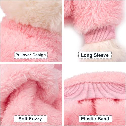 One size Dog Sweater, 3 Pack Dog Sweaters for Small Dogs, Dog Clothes for Small Dogs Girl Boy, Ultra Soft and Warm Puppy Sweater Dog Coat for Winter Christmas (S, Pink Purple Peach)