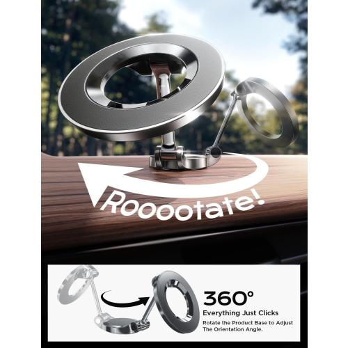 LISEN for Magsafe Car Mount, Ultra Magnetic 360° Suction Dashboard Car Phone Holder, Car Accessories for iPhone, for Men Women Him Her, Fit for iPhone16 Pro/Pro Max 15 14 13 12