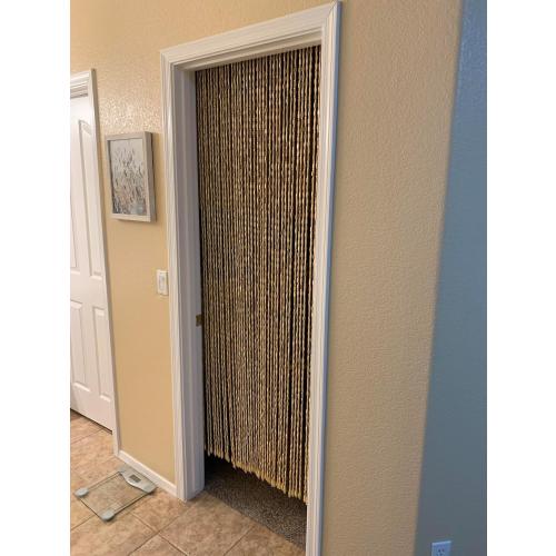 FlavorThings 52 Strands 36 x 79 Wood and Bamboo Beaded Curtain for Doorway Room Divider,Bamboo and Wooden Doorway Beads-Boho Bohemian Curtain(Beige)