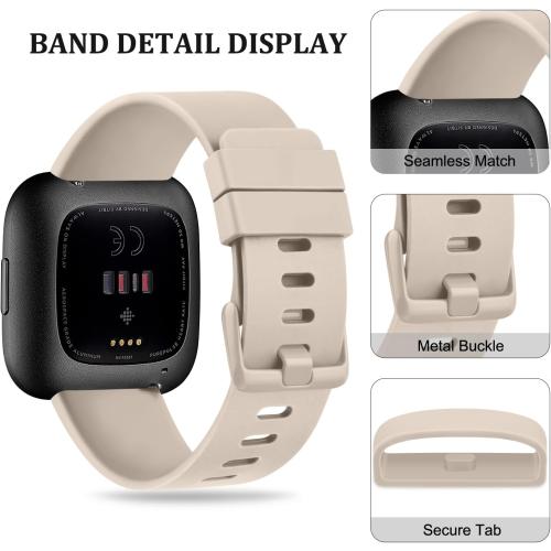 6 Pack Bands for Fitbit Versa 2 Smart Watch - Classic Soft Sport Replacement Wristbands for Women & Men