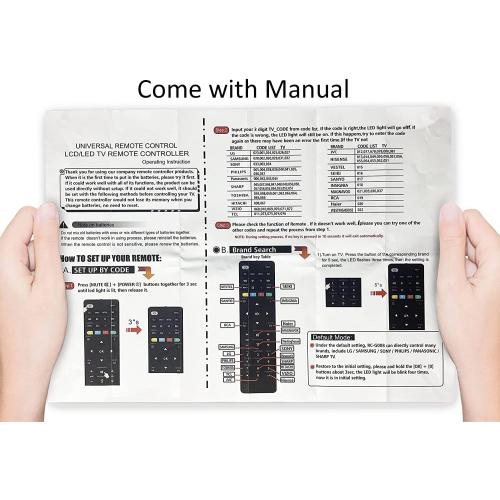 Universal TV Remote for Samsung, RCA, JVC, Magnavox, TCL, Philips, Sony, Panasonic, Toshiba, Hitachi, Vizio, Hisense, Seiki, Sanyo, Haier, LG, Insignia, Westinghouse Smart TV Remote Control