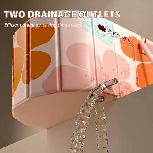 Portable Foldable Bathtub for Adults, Collapsible Portable Tub for Bathroom & Shower Stall, Space-Saving SPA Bathtub for Small Spaces, Quick & Effortless Folding Design (Pink)