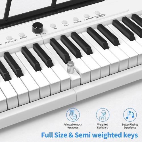 88 Key Digital Piano, Semi Weighted Electronic Keyboard Piano with Music Stand, Power Supply, Sustain Pedal, Bluetooth, Carrying Case, Headphones, USB-MIDI Compatibility, for Beginner Professional