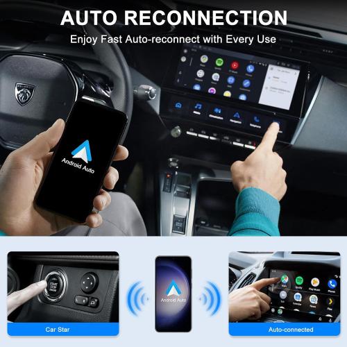 Android Auto Wireless Adapter for Wired Android Auto Cars Converts Wired to Wireless - Easy Setup Plug & Play Seamless Connection Stable and Fast