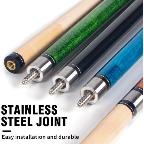 AKLOT Pool Cues,Set of 4 Pool 58 Cue Sticks Canadian Maple Wood Cue Stick for Professional Billiard Players 18 19 20 21 oz