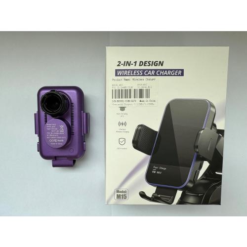 Wireless Car Charger,【7 Colored RGB Backlit】15W Auto Clamping Car Charger Phone Mount Holder for iPhone 16 15 14 13 12 Mini Pro Max 11, Samsung Galaxy S24 Ultra S23 S22 S21  S10  Note 20, etc - Purple