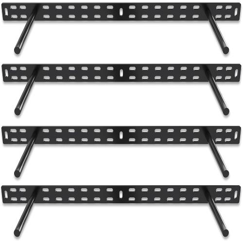 Set of 4 Size 22x1 1/4 x 6 Hungsmart- Heavy Duty Floating Shelf Bracket - Long Wall Shelves Support, Hidden Floating Shelf Hardware, Black Shelf Brackets, Perfect for Kitchen/Nursery/TV Wall Shelf Decor (6 inch rod)