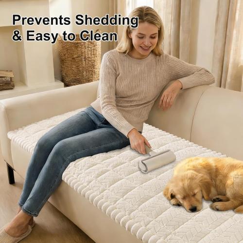 Smiry Couch Cover for Dogs, Non Slip Fuzzy Pet Sofa Covers Washable | Sofa Slipcovers for 2-3 Cushion Couch, Soft Thick Furniture Protector for Cats Dogs, Against Fur, Dirt, Scratch (27.6x59)