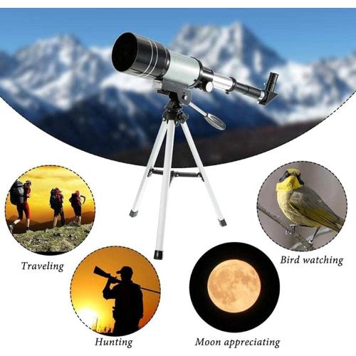 Professional Monocular Astronomical Telescope Outdoor Telescope Refractive Monocular F30070M 150X Travel with Portable Tripod