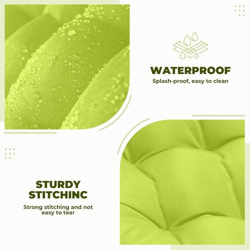 Lime Green Wicker Chair Cushions of 5 Pieces, Waterproof Outdoor Loveseat Cushion for Wicker Furniture, 1 Love Seat Cushion, 2 U-Shape and 2 Lumbar Pillows for Patio Furniture