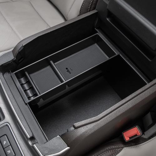 PIMCAR Center Console Organizer for Ford F150 2021 2022 2023, F150 lightning 2022 2023 Armrest Storage Box Accessories ABS Plastic (Work Great with The Factory Tray)-One Tray