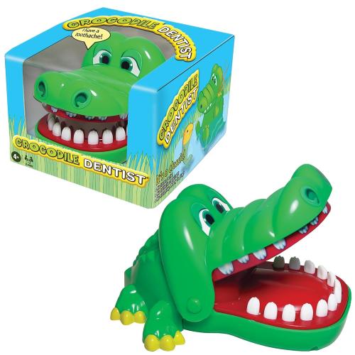 Crocodile Dentist by Winning Moves Games USA, Press Your Luck No Loose Parts Self Contained Game for 1 to 4 Players, Ages 4