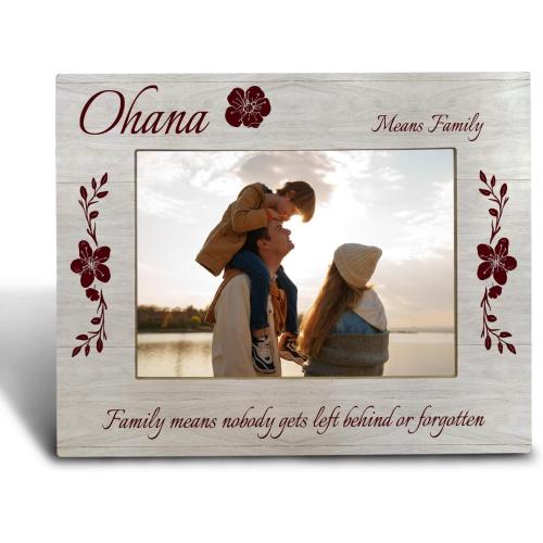 Family Picture Frame 5x7 Inch,Hawaii Family Wooden Photo Frame,Hawaii Family's Reunion Gift,Gift For Mom Dad Grandma Grandpa,Hawaiian Gifts,Housewarming Gifts