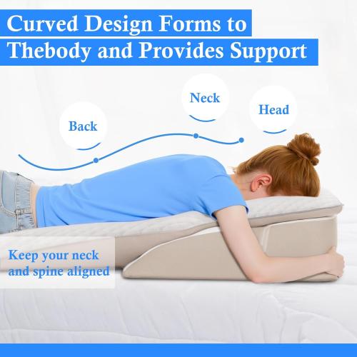 Face Down Pillow,Faces Down Pillow After Eye Surgery,BBL Pillows After Surgery Stomach Sleeping Pillows,Home Massage Pillowes Faces Down with Shredded Memory Foam and Removable Cover