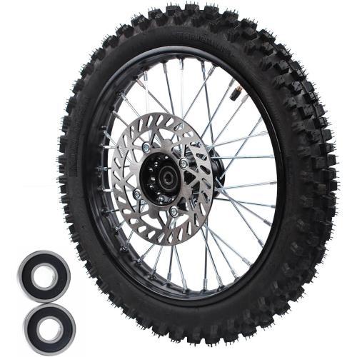 12-15mm Bearing Front 60/100-14 2.75-14 Rim tube tire Disc Brake Wheel Rim With for Pit Dirt Bike 190MM brake disc