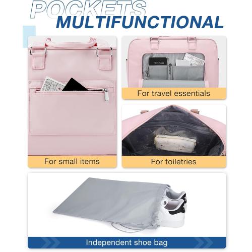 BAGSMART Weekender Bags for Women, Travel Duffle Overnight Bag Personal Item Bag with Shoe Bag for Travel Essentials