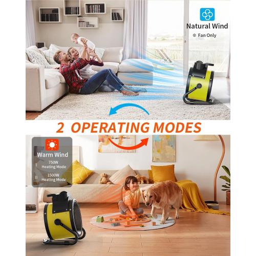 Buyplus Electric Space Heater - Outdoor Heater with Super Long Cord, Overheat Protection, Heaters Heat Up in 2 Seconds, 3 Modes, Small Fan Heater Tent Ceramic Space Heater for Patio, Amber