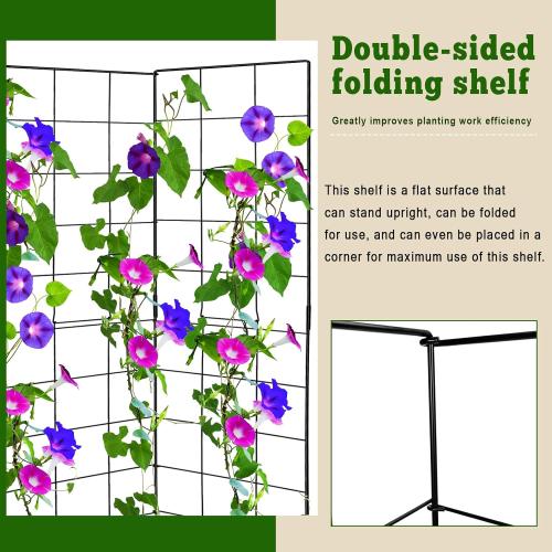 59 H x 31 L Foldable Cucumber Trellis for Climbing Plants,Two Panel Frame Garden Trellis,Raised Bed Vegetables Trellis for Bean,Peas,Grape,Cucumber,Fruit,Flower
