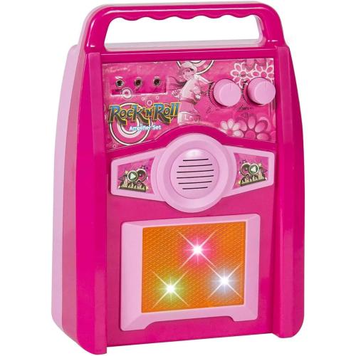 Willbebest Kids Karaoke Microphone & Guitar Set - Electric Guitar with Microphone Amplifier for Boys & Girls (Pink)