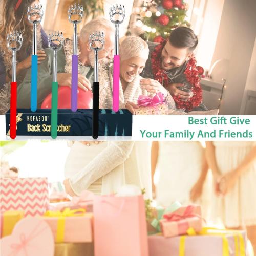 6 Pack Back Scratcher Fathers Day Dad Gifts, White Elephant Gifts for Adults, Stocking Stuffers for Men Women Teens, Prizes for Adults, Extendable Bulk Back Massager for Thanksgiving Birthday (Blue)