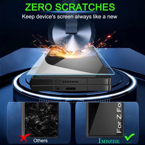 IMBZBK [Auto-Dust Removal] 3 Pack Screen Protector for Samsung Galaxy Z Fold 7, 3 Inside Flexible Film   3 Front Tempered Glass   3 Camera Lens Protector Accessories, Easy Installation