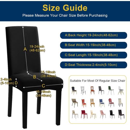 Dining Room Chair Covers - Stretch Kitchen/Dining Room Set of 4, Removable Washable Slipcovers for Home, Hotel, Banquet