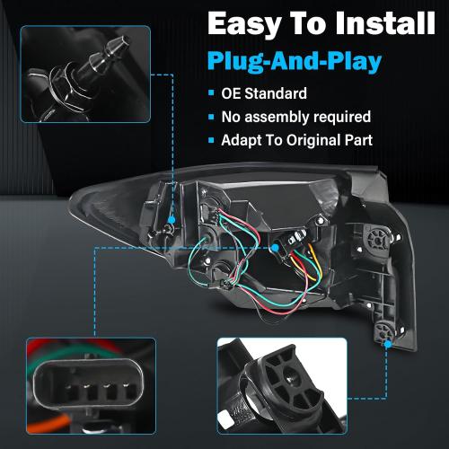 Tail Lights Assembly Compatible with 2013 2014 2015 2016 2017 Chevy Traverse Right Passenger Side Rear Taillights Brake Turn Signal Lamp Halogen Lighting Replace: 84266020,23301757