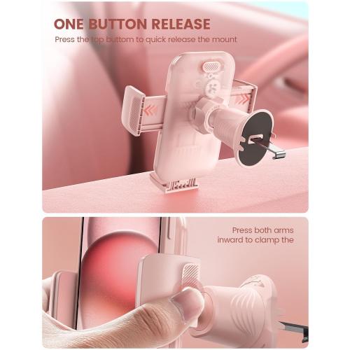 Lamicall 2026 Wider Clamp & Metal Hook Car Phone Holder Vent Accessories