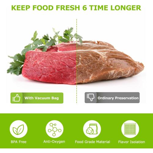 Bonsenkitchen Precut Vacuum Sealer Bags, 500 Pint 6 x 9 Food Sealer Bags | Commercial Grade, Heavy Duty, Customized Size Vacuum Bags for Vac Storage, Meal Prep or Sous Vide Cooking