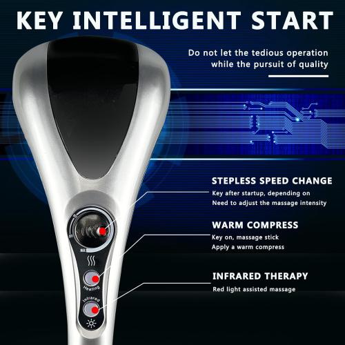 Electric Dual Head Heavy Hammer Massager, Handheld Neck and Back Massage, Heatable, for Deep Tissue Pain Relief, Restore Muscles in The Back, Shoulders, Legs, and Whole Body.