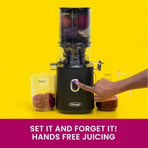 Omega Cold Press Juicer – Slow Masticating Hands Free Juicer Machine for Vegetables and Fruits with Wide Mouth Hopper for Whole Recipe Batch Juicing, Time Saving Series, Easy to Clean, 150-Watt Motor