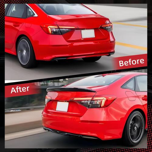 Rear Spoiler Wing Compatible with 2022 2023 2024 2025 2026 Honda Civic Sedan Sport Rear Trunk Spoiler Wing Lip for Honda Civic Sedan Accessories (Glossy Black)