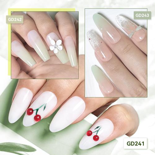 JODSONE Jelly Gel Nail Polish Set of 6 Colors,Semi-Transparent Green Gel for DIY Nail Art, U V/LED Cured, Long-Lasting & High-Shine Manicure at Home or Salon, Gift for Women