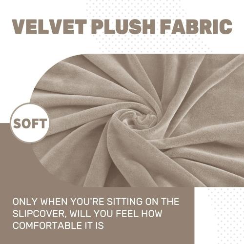 ZNSAYOTX 2026 Velvet Small Recliner Cover 3-Piece, Luxury Plush Recliner Chair Covers with Elastic Band & Ties Stay in Place, Stretch Reclining Slipcover for Lazy Boy Soft Washable (Khaki)