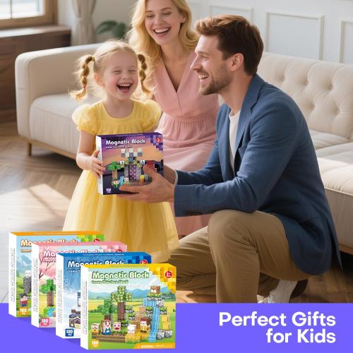 100PCS Magnetic Blocks - Magnet Tiles Toys for Kids, Magnetic Building Blocks Cubes, Stacking Magnets Toys for Kids, Birthday Gifts for Boys and Girls Age 3  Years Old