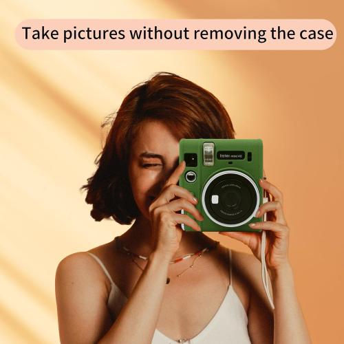 Easy Hood Protective Case for Fujifilm Instax Mini 40 Instant Camera, Soft Silicone Camera Case Cover Bag Lightweight Full Protector for Fujifilm Mini 40 – Green