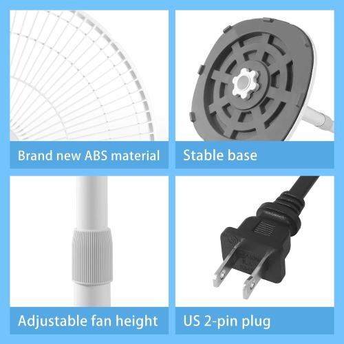 7 Blades 14.5-Inch 4-Speed Oscillating Pedestal Floor Fan, Adjustable Height, Stand Fan for Home, DC Motor, With Remote Control, Timer, Tilted Head, Bedroom, Office, Kitchen and Living Room