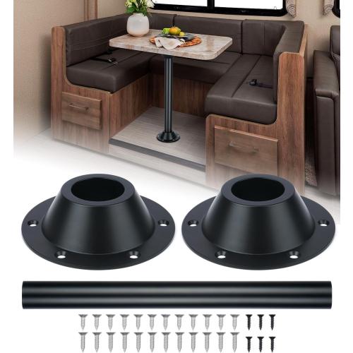 29 RV Table Base Mount and RV Table Leg with Upgraded Hole Design, Aluminum Camper Table Leg Base Mount for RV Boat Camper Trailer, 1 PCS