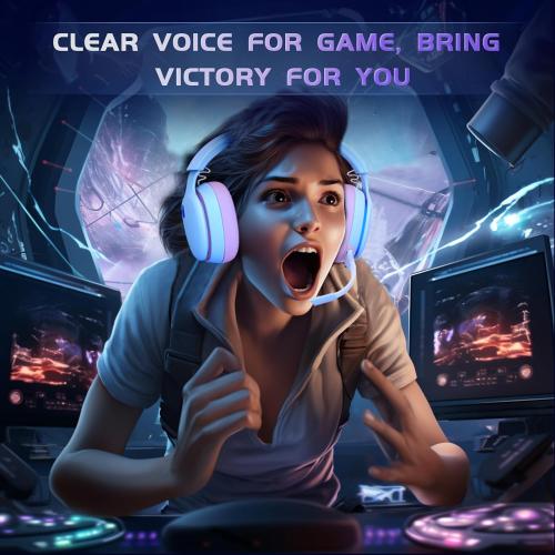 Color Pink 2.4GHz Wireless Gaming Headset for PS5, PS4 Fortnite & FPS Gamers, PC, Nintendo Switch, Bluetooth 5.3 Gaming Headphones with Noise Canceling Mic, Stereo Sound, 40 Hr Battery (Pink)