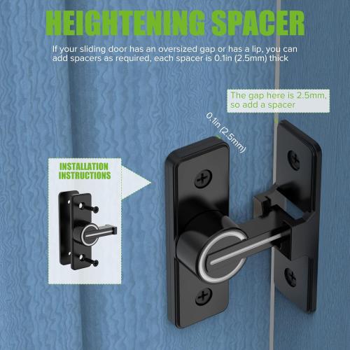 Barn Door Lock Hardware, 90 Degree Heavy Duty Gate Latches Flip Latch Safety Door Bolt Latch Lock, Barn Sliding Door Latch Lock Suitable for Garden, Bathroom, Outdoor, Garage, Window